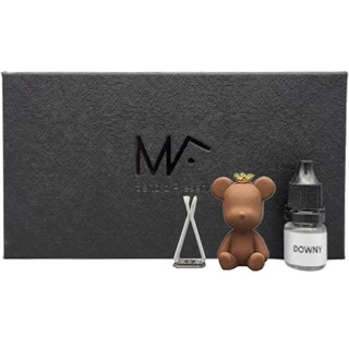 엠퓨처 베어브릭 차량용 석고 방향제 브라운 + 오일 5ml + 클립 3cm 세트, 1세트, 도손