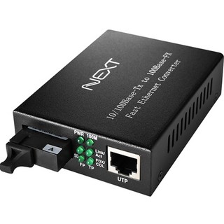 넥스트유 1코어 싱글SC타입 광미디어컨버터 NEXT-200FSCSW-A, 블랙, 1개