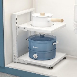 Daniel & Rosa 平底鍋整理架, 2層, 1個, 白色