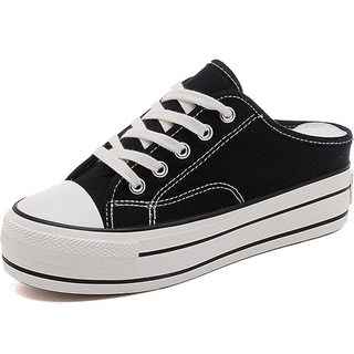 Elsso 厚底增高帆布穆勒運動鞋