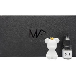 엠퓨처 베어브릭 차량용 석고 방향제 화이트 + 오일 5ml 세트, 1세트, 오일(딥디x도손)