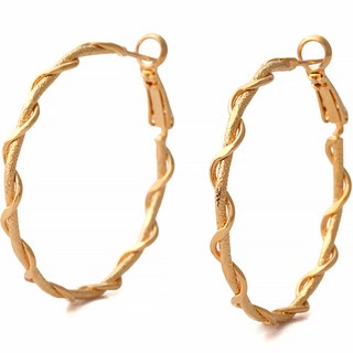 miniart 女款 14k 包金針式植物環形耳環 RS829 + 收納盒