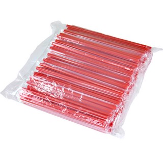 레드 하트 스트로우 개별포장 6 x 25 cm, 200개, 1세트