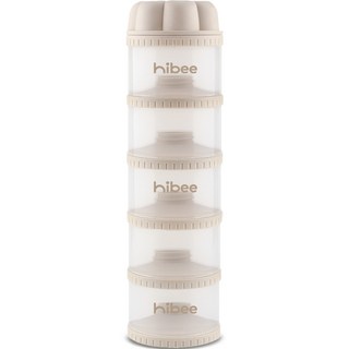 hibee 嬰兒用5層分裝奶粉盒, 沙色, 1個