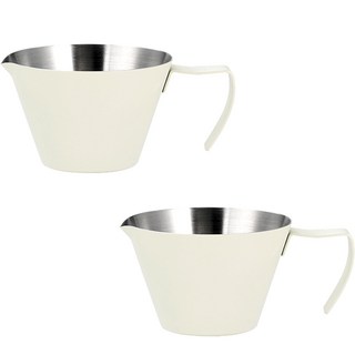 KALDIN 大容量不鏽鋼奶泡杯 附刻度量杯 義式濃縮咖啡不鏽鋼烈酒杯 110ml, 霧面白色, 2個