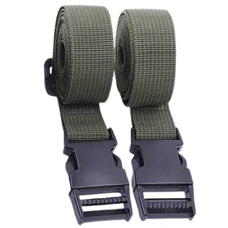 露營用魔鬼氈扣環壓縮綁帶, 1層, 2個, 綠色