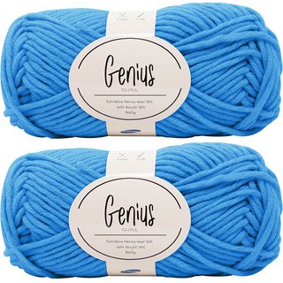 YARNA Genius 美麗諾羊毛柔軟腈綸紗線, 709 天藍色