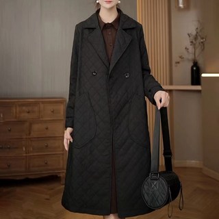 ATTERLIC 寬鬆版型菱格紋翻領長袖大衣 02872