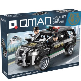 兒童팡팡 Qman SWAT 探索者警察特攻隊巡邏車積木, 混合顏色, 1個