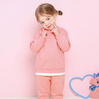 milk mile 童款三隻蘋果小熊印花假兩件長袖套裝