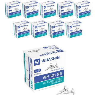 WHASHIN 301雙腳釘 小, 100入, 10個