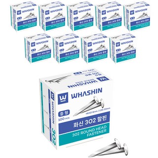 WHASHIN 302雙腳釘 中, 100入, 10個