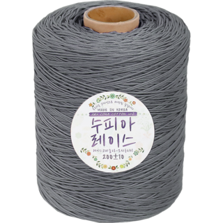 Teolsilnara Supia 蕾絲迷你筒 大容量 精梳棉紗 編織線 200g, 1個, 222 灰色