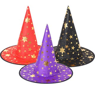 P&B UNITY 萬聖節女巫帽3件組, 03 巫師(紅色, 黑色, 紫色), 1套