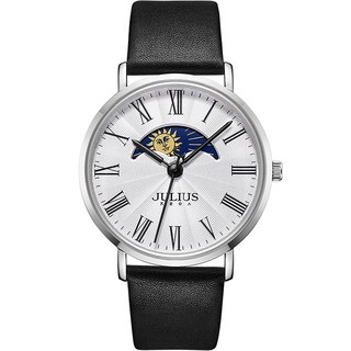 쥴리어스 남성용 선 앤 문 가죽 손목 시계 JA-1308M