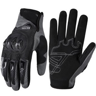 madbike RACING EQUIPMENT 碳纖維透氣網眼機車手套 雙手組, 灰色