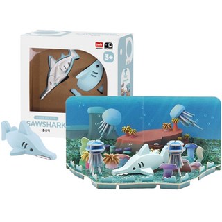 HALFTOYS 哈福玩具 立體透視模型系列 幼兒 磁鐵玩具, 鋸鯊, 1個