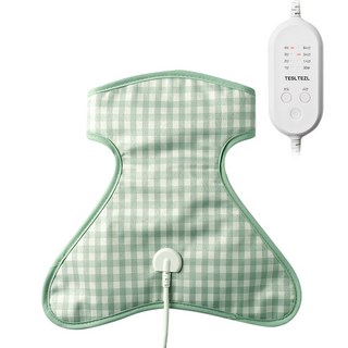 tesltezl 頸部電動溫熱敷墊 薄荷格紋, PN-0701