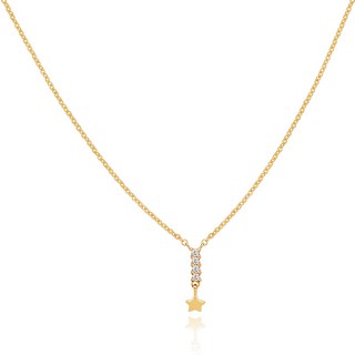 semijuwelry 女款 14k 可愛星星垂墜項鍊 + 購物袋