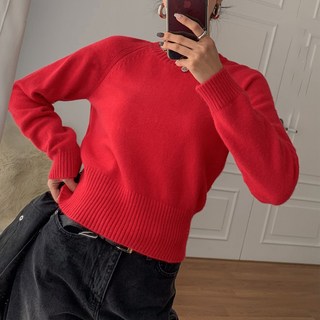 針織女款簡約Liston圓領開襟衫