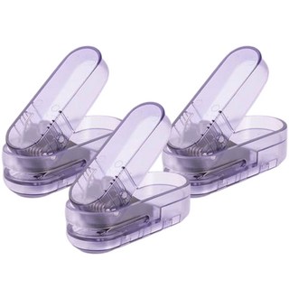 누사인 투명 원터치 미니 펀치 NS088S, 퍼플, 3개