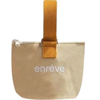 enreve 迷你帆布手拿包, 米色