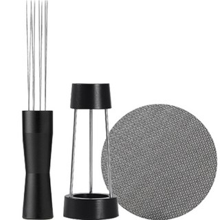 KALDIN Puck Screen 粉餅濾網 53 / 54mm + 客製化佈粉針 + 支架套組, 黑色(佈粉針, 支架), 1套