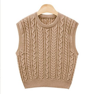 KnitNJean 女款麻花圓領Liafol針織背心