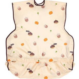 Bay-B 幼兒背心拉鍊式防水餐桌圍兜, 黃色, 1件, 1件