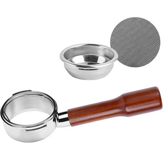 KALDIN E61 通用無底咖啡把手 58mm + 粉碗濾網 58mm 套組, 玫瑰木, 1套