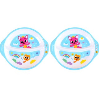 aizoum 碰碰狐印花2格分隔餐盤, 2個, 混色, 單品