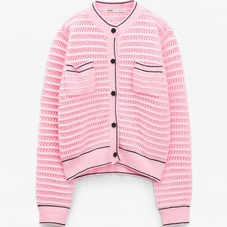 MIXXO 女款編織感拼色開襟衫