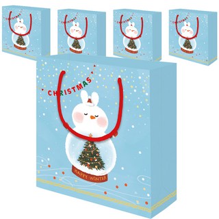 From&To 聖誕節購物袋 FP21A-1 雪人, 5個, 天藍色