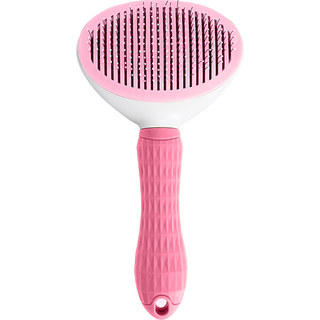 마이티펫 반려동물 원터치 털제거 마사지 브러쉬, 핑크, 1개