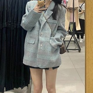 Paperments 女款Pydeu配色格紋西裝外套 07537