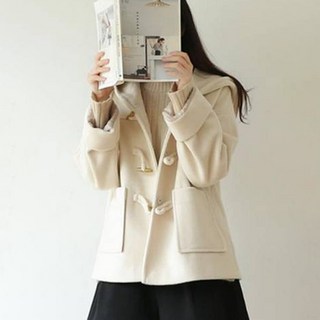 PEONIST 女款短版連帽冬季大衣