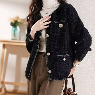 Paperments 女款圓領奢華鈕扣半正式西裝外套 07566