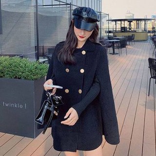 Elsso 女士斗篷披肩毛呢大衣