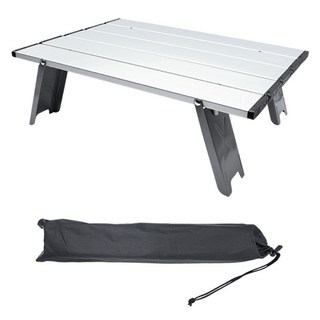 camp village 超輕量迷你捲桌 + 收納袋, 銀色