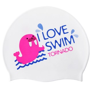 Tornado 設計款矽膠泳帽 TC1952, WHT, 1個