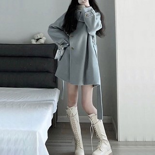 MEICHEL 女款翻領寬鬆休閒防風外套 04104