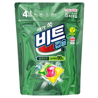 [비건라이프] 비트 실내건조 캡슐세제 그린플로럴향, 42개입, 1개