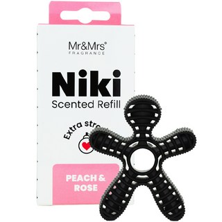 Mr&Mrs FRAGRANCE Niki 車用芳香劑補充包, 蜜桃玫瑰, 1個