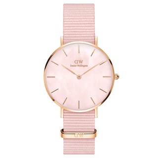 Daniel Wellington 女用 PETITE CORAL 粉色尼龍錶帶 DW手錶 32mm