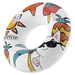 Yoitch 戲水游泳圈 100cm + 修補膠帶組, 熱情夏日, 1套