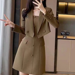 Paperments 女性新款西裝外套短裙兩件式套裝 07839