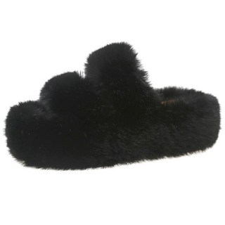 Elsso 女款毛絨厚底拖鞋