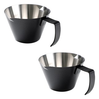 KALDIN 雙流嘴不鏽鋼義式濃縮咖啡杯 110ml, 黑色, 2個