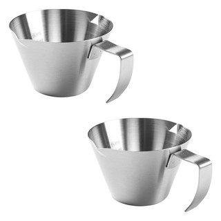 KALDIN 雙流嘴不鏽鋼義式濃縮咖啡杯 110ml, 銀色, 2個