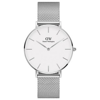 Daniel Wellington 女款 PETITE STERLING 金屬時尚腕錶 36mm + 錶盒套組